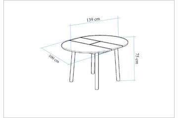 Oliver Spisebord 100 cm - Hvid - Møbler - Borde - Spisebord og køkkenbord