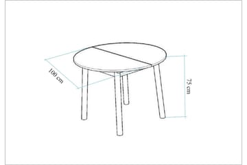 Oliver Spisebord 100 cm - Hvid - Møbler - Borde - Spisebord og køkkenbord