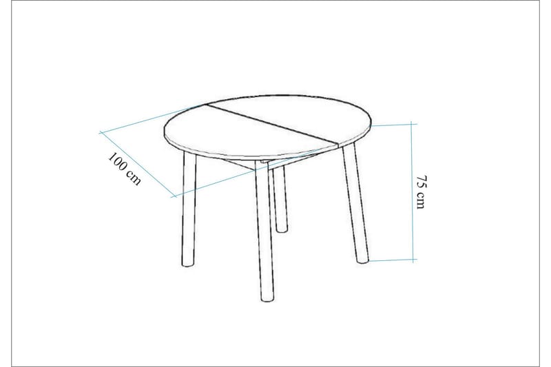 Oliver Spisebord 100 cm - Hvid - Spisebord og køkkenbord