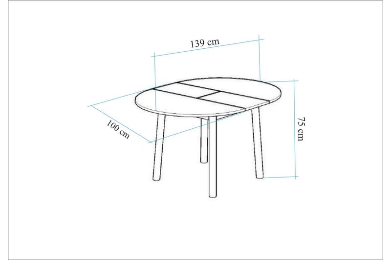 Oliver Spisebord 100 cm - Hvid - Spisebord og køkkenbord