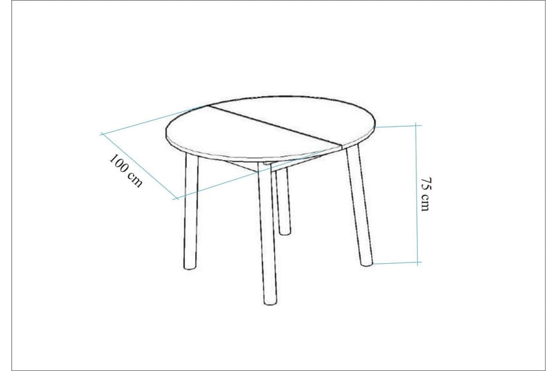Oliver Spisebord 100 cm - Oak/Hvid - Møbler - Borde - Spisebord og køkkenbord