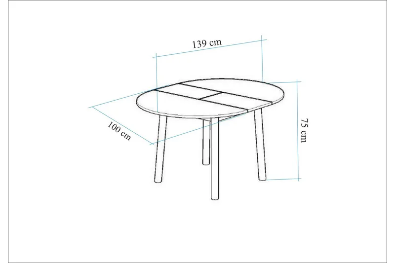 Oliver Spisebord 100 cm - Møbler - Borde - Spisebord og køkkenbord