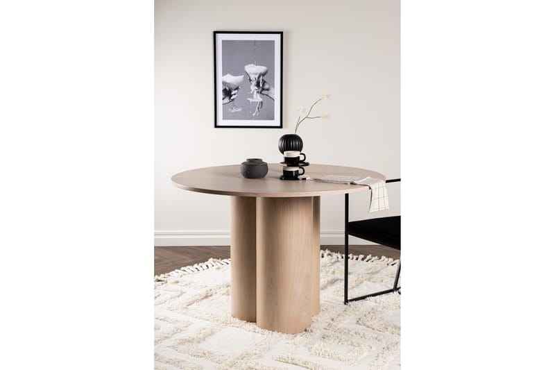 Olivia Spisebord 110 cm Rundt - Whitewash - Møbler - Borde - Sofabord