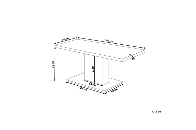 Pasadena Spisebord 90 cm - Grå - Spisebord og køkkenbord