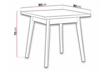 Patrickswell Kvadratisk Spisebord 80 cm med Træ- og Egetræsudseende, Vinklede Ben - Sort|Brun - Møbler - Borde - Spisebord og køkkenbord
