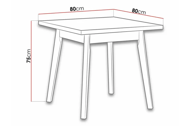 Patrickswell Spisebord 80 cm - Hvid - Møbler - Borde - Spisebord og køkkenbord