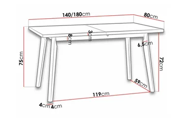 Patrickswell Spisebord 80 cm - Sort - Møbler - Borde - Spisebord og køkkenbord