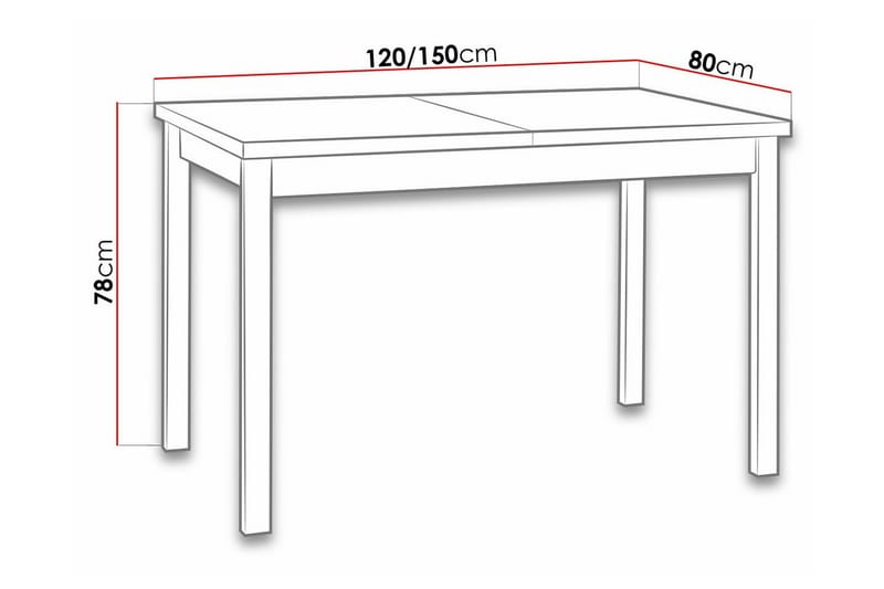 Patrickswell Spisebord 80 cm - Sort - Møbler - Borde - Spisebord og køkkenbord