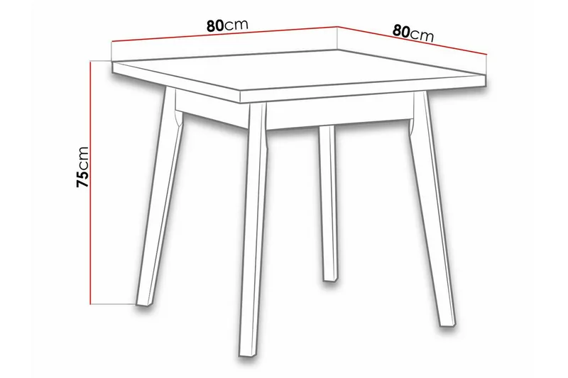 Patrickswell Spisebord 80 cm - Sort - Møbler - Borde - Spisebord og køkkenbord
