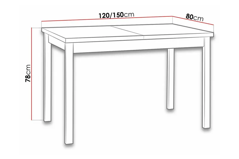 Patrickswell spisebord 80 cm - Møbler - Borde - Spisebord og køkkenbord