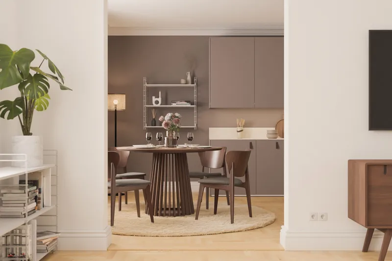 Peyra Rundt Spisebord 120 cm til 4 personer Køkkenbord i træ - Natur - Møbler - Borde - Spisebord og køkkenbord