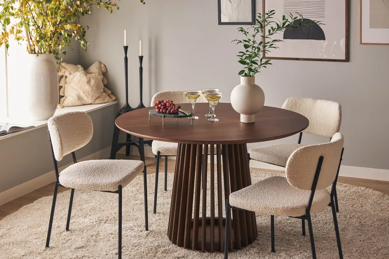 Peyra Rundt Spisebord 120 cm til 4 personer Køkkenbord i træ - Natur - Møbler - Borde - Spisebord og køkkenbord