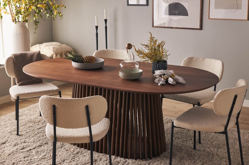 Peyra Spisebord 200 cm Ovalt - Natur - Spisebord og køkkenbord