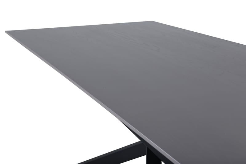 Piazza Rektangulært Spisebord 190 cm i Træ med Valnød- og Metaludseende - Sort - Møbler - Borde - Spisebord og køkkenbord