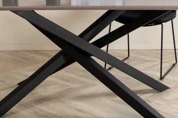 Piazza Rektangulært Spisebord 190 cm i Træ med Valnød- og Metaludseende - Sort - Møbler - Borde - Spisebord og køkkenbord
