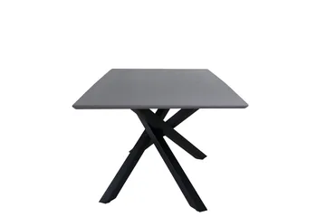 Piazza Rektangulært Spisebord 190 cm i Træ med Valnød- og Metaludseende - Sort - Møbler - Borde - Spisebord og køkkenbord