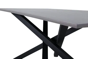 Piazza Rektangulært Spisebord 190 cm i Træ med Valnød- og Metaludseende - Sort - Møbler - Borde - Spisebord og køkkenbord