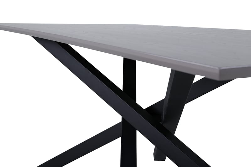 Piazza Rektangulært Spisebord 190 cm i Træ med Valnød- og Metaludseende - Sort - Møbler - Borde - Spisebord og køkkenbord