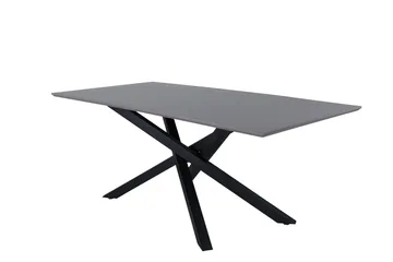 Piazza Rektangulært Spisebord 190 cm i Træ med Valnød- og Metaludseende - Sort - Møbler - Borde - Spisebord og køkkenbord