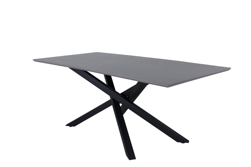 Piazza Rektangulært Spisebord 190 cm i Træ med Valnød- og Metaludseende - Sort - Møbler - Borde - Spisebord og køkkenbord
