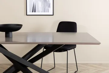 Piazza Rektangulært Spisebord 190 cm i Træ med Valnød- og Metaludseende - Sort - Møbler - Borde - Spisebord og køkkenbord