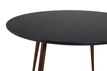 Plaza Rundt Spisebord 100 cm med Valnøddeeffekt - Brun|Sort - Møbler - Borde - Spisebord og køkkenbord