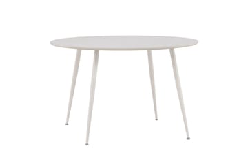 Plaza Rundt Spisebord 120 cm med Metaludseende - Beige - Møbler - Borde - Spisebord og køkkenbord
