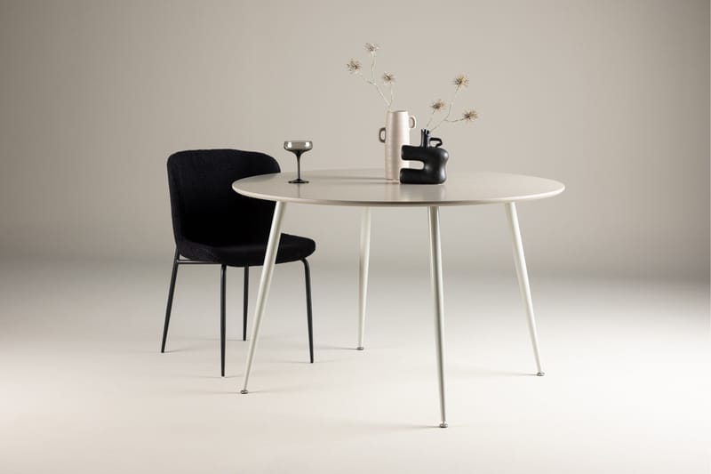 Plaza Rundt Spisebord 120 cm med Metaludseende - Beige - Møbler - Borde - Spisebord og køkkenbord