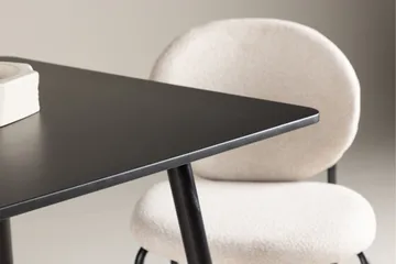 Polar Lille Kvadratisk Spisebord 75 cm i Træ med Metaludseende - Sort - Møbler - Borde - Spisebord og køkkenbord