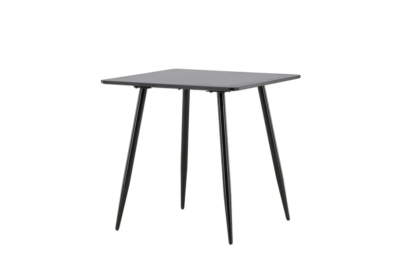 Polar Lille Kvadratisk Spisebord 75 cm i Træ med Metaludseende, Sort