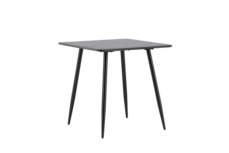 Polar Lille Kvadratisk Spisebord 75 cm i Træ med Metaludseende - Sort - Møbler - Borde - Spisebord og køkkenbord