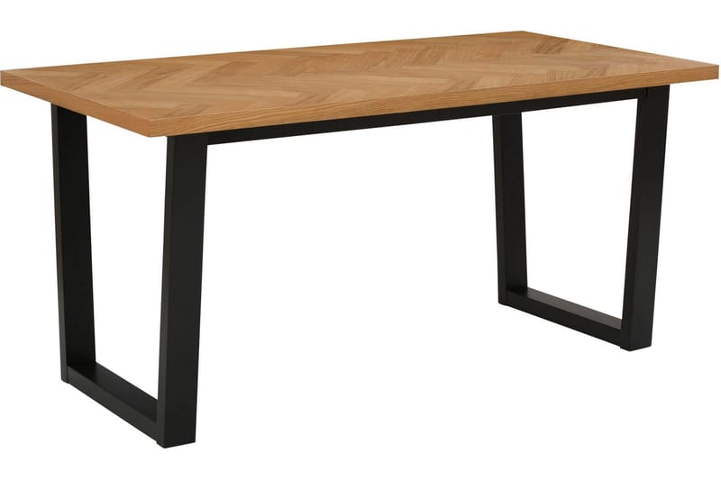 Pozzo Rektangulært Spisebord 140 cm i Træ med Metalben, Brun|Sort