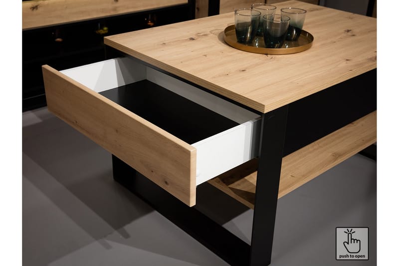 Quant Bord 84x140 cm - Eg/Sort - Spisebord og køkkenbord