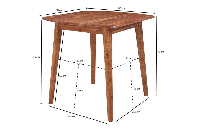 Raengel Spisebord 80 cm - Træ / natur - Møbler - Borde - Spisebord og køkkenbord
