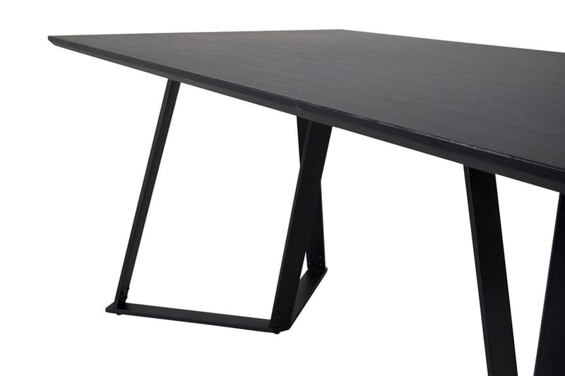 Rajadell Rektangulært Spisebord 180 cm med Mørkt Træ- og Metaludseende - Sort - Møbler - Borde - Spisebord og køkkenbord