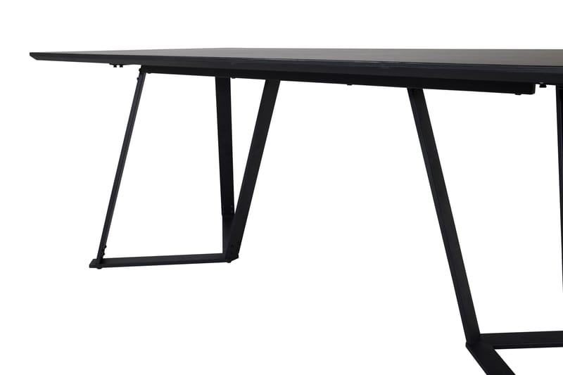 Rajadell Rektangulært Spisebord 180 cm med Mørkt Træ- og Metaludseende - Sort - Møbler - Borde - Spisebord og køkkenbord