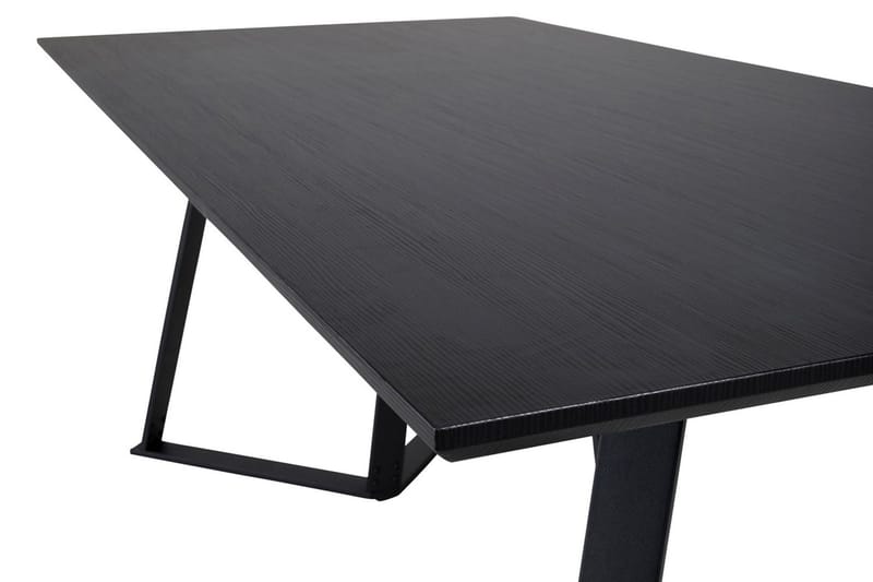 Rajadell Rektangulært Spisebord 180 cm med Mørkt Træ- og Metaludseende - Sort - Møbler - Borde - Spisebord og køkkenbord