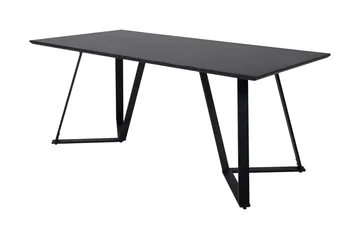 Rajadell Rektangulært Spisebord 180 cm med Mørkt Træ- og Metaludseende - Sort - Møbler - Borde - Spisebord og køkkenbord