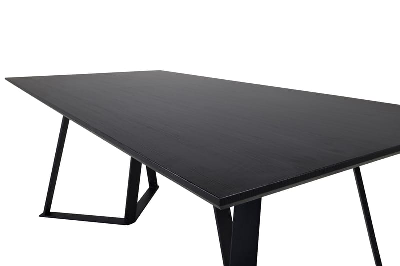 Rajadell Rektangulært Spisebord 180 cm med Mørkt Træ- og Metaludseende - Sort - Møbler - Borde - Spisebord og køkkenbord