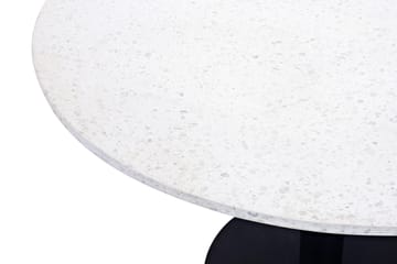 Razzia Rundt Spisebord 106 cm med Marmorplade, Terrazzo- og Metaludseende - Hvid|Sort - Møbler - Borde - Spisebord og køkkenbord
