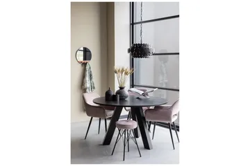 Reba Spisebord 129 cm Rund - Sort Eg - Møbler - Borde - Spisebord og køkkenbord