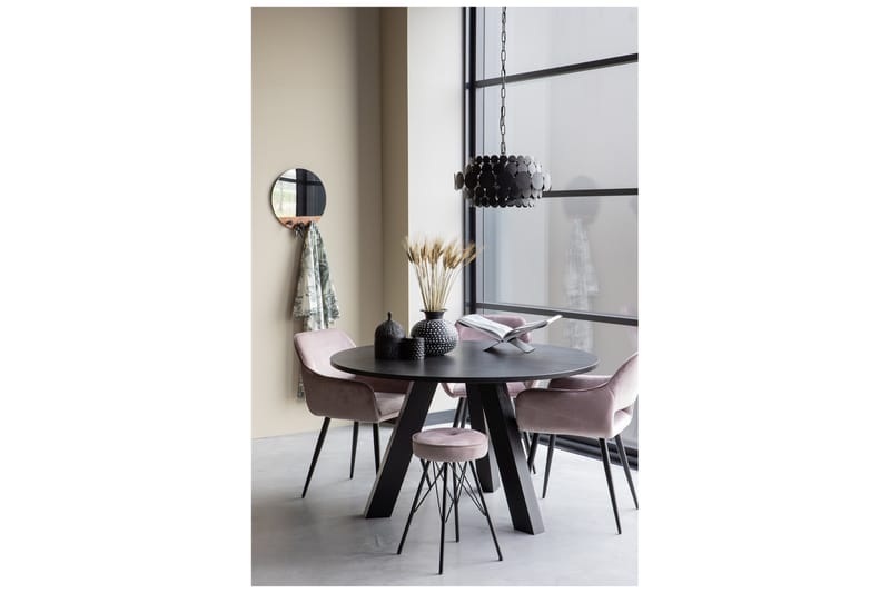 Reba Spisebord 129 cm Rund - Sort Eg - Møbler - Borde - Spisebord og køkkenbord
