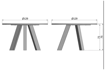 Reba Spisebord 129 cm Rund - Sort Eg - Møbler - Borde - Spisebord og køkkenbord