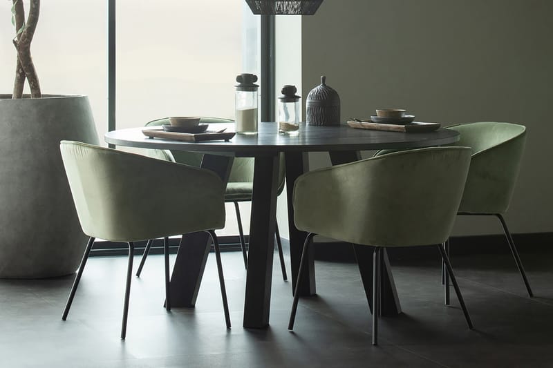 Reba Spisebord 150 cm Rund - Sort Eg - Møbler - Borde - Spisebord og køkkenbord
