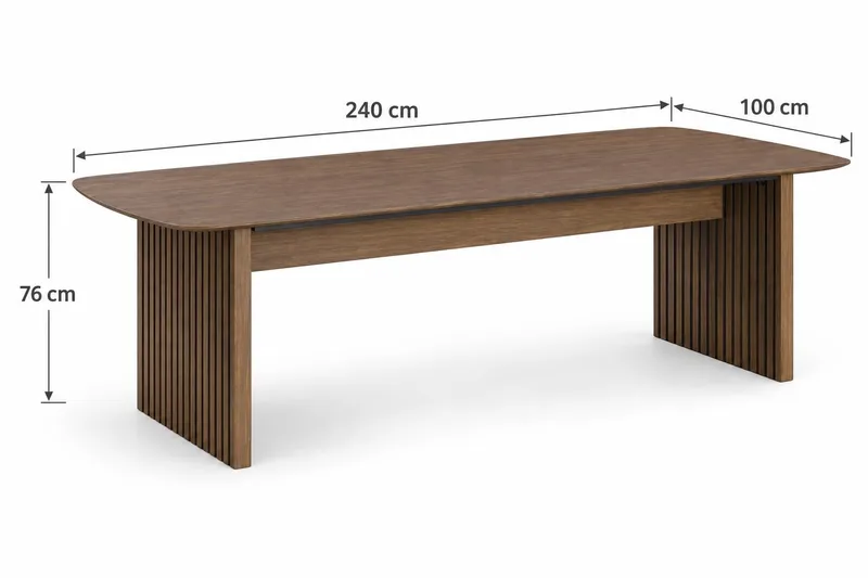 Richeto spisebord røget eg 240 cm - Brun/riflet - Møbler - Borde - Spisebord og køkkenbord