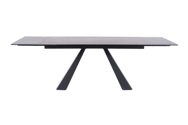 Riez Udvideligt Spisebord 160 cm Betonlook - Glas/Betongrå/Mat sort - Møbler - Borde - Spisebord og køkkenbord