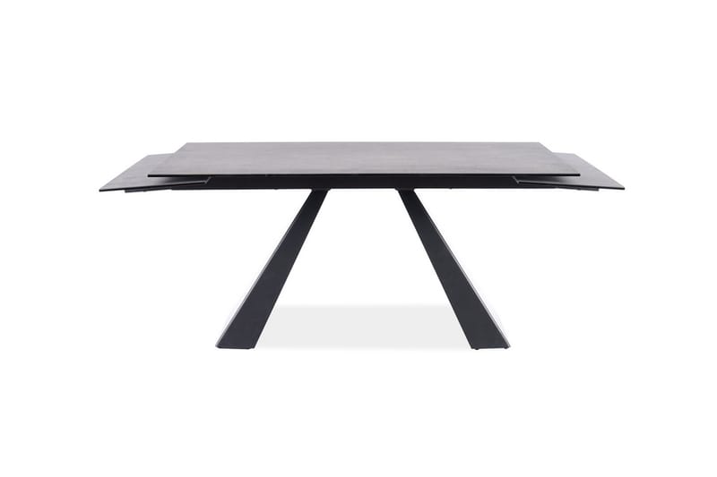 Riez Udvideligt Spisebord 160 cm Betonlook - Glas/Betongrå/Mat sort - Møbler - Borde - Spisebord og køkkenbord