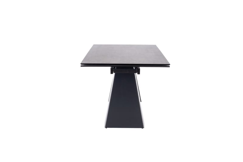 Riez Udvideligt Spisebord 160 cm Betonlook - Glas/Betongrå/Mat sort - Møbler - Borde - Spisebord og køkkenbord