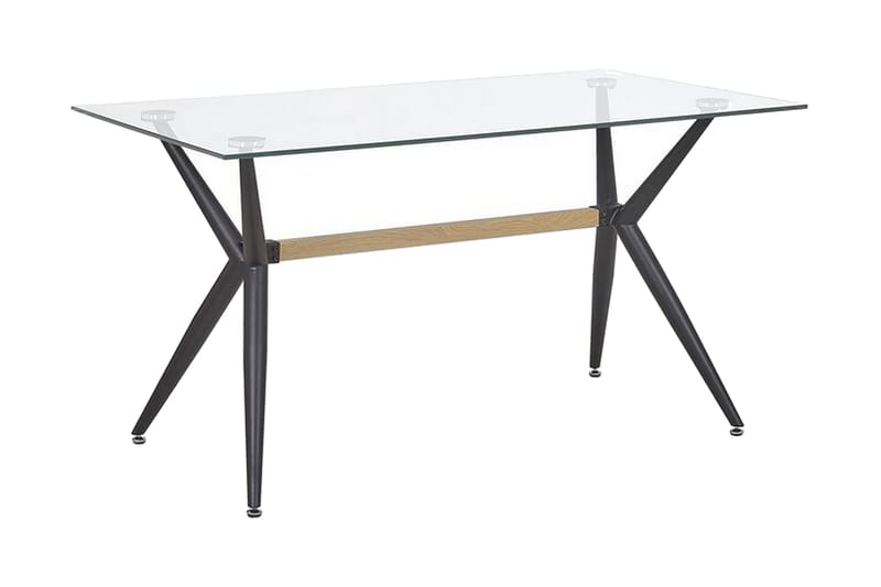 Rifaina Spisebord 140 cm - Glas/Sort - Møbler - Borde - Spisebord og køkkenbord