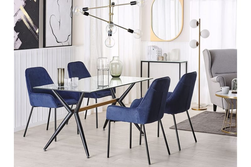 Rifaina Spisebord 140 cm - Glas/Sort - Møbler - Borde - Spisebord og køkkenbord